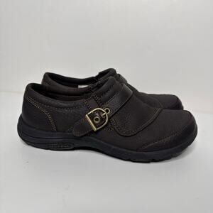 Merrell Womens Dassie Stitch Buckle Shoes Comfort Casual Leather Brown Size 6